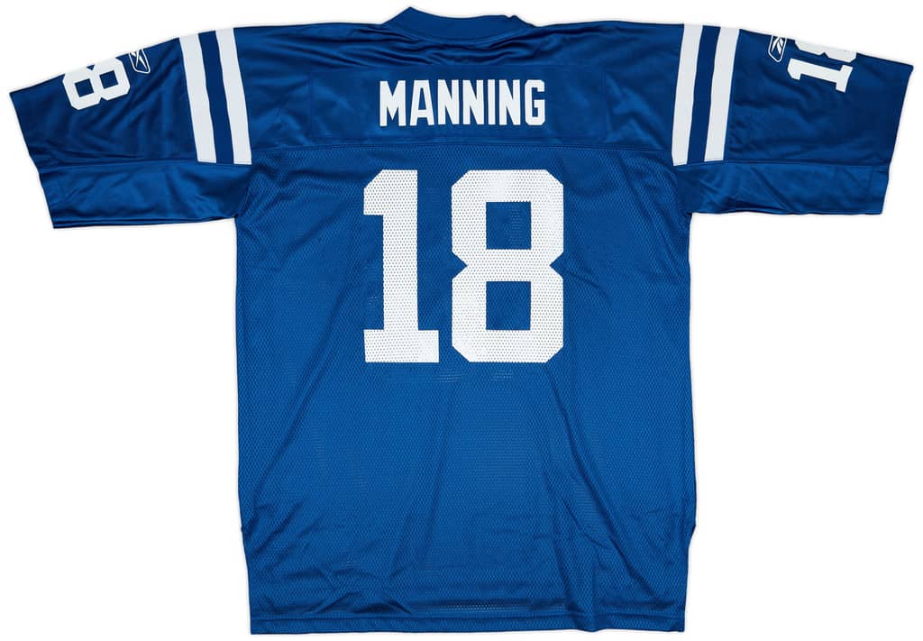 2005-06 Indianapolis Colts Manning #18 Reebok On Field Home Jersey - 9/10 - (XL)