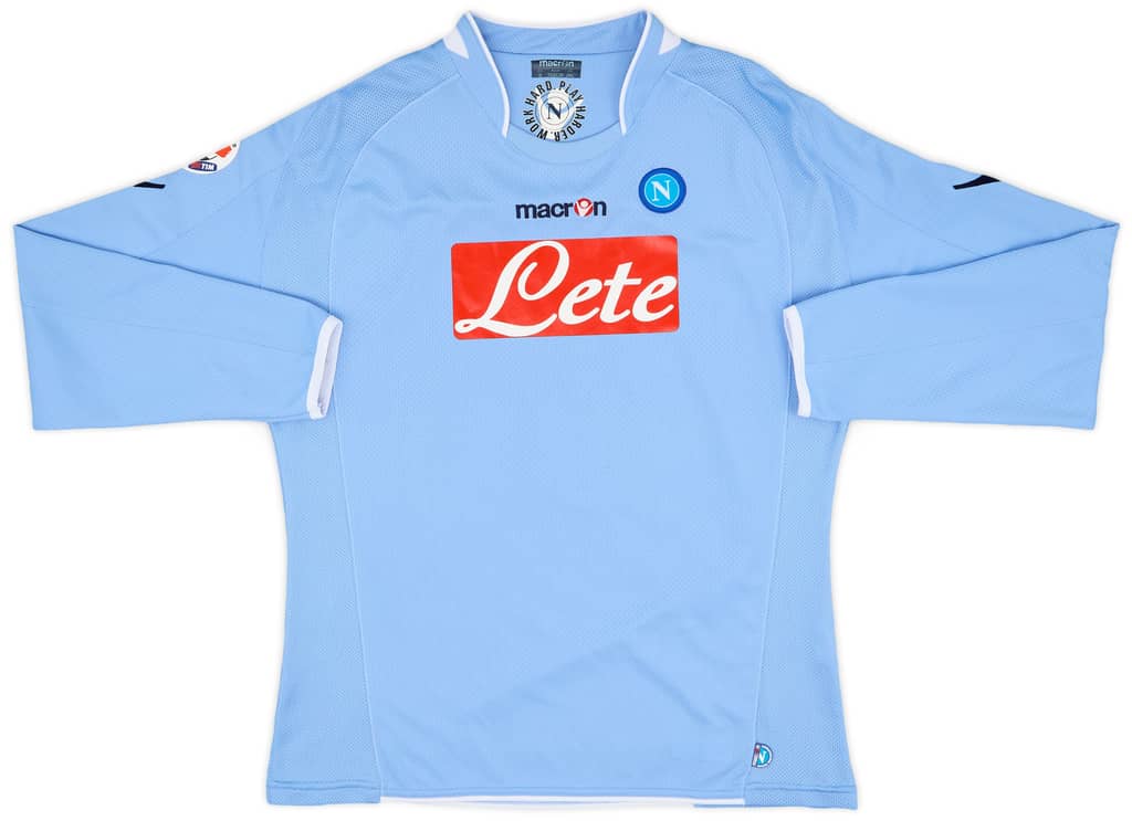 2009-10 Napoli Home L/S Shirt Lavezzi #7 - 9/10 - (S)