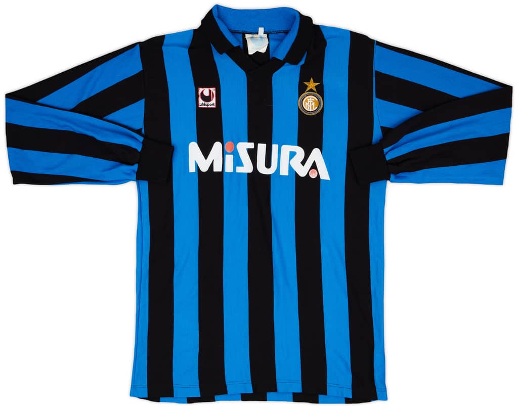 1990-91 Inter Milan Home L/S Shirt - 8/10 - (L)