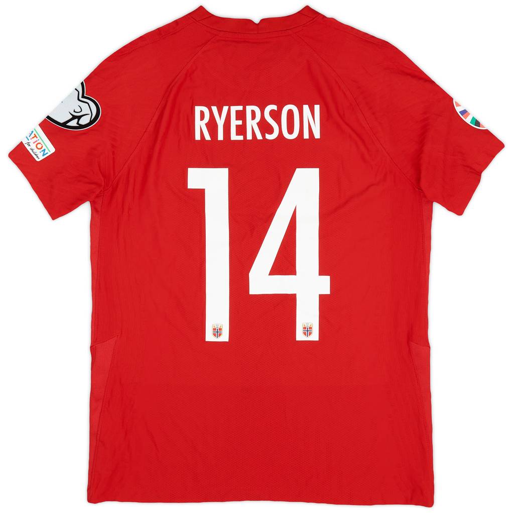 2022-23 Norway Match Issue European Championship Home Shirt Ryerson #14