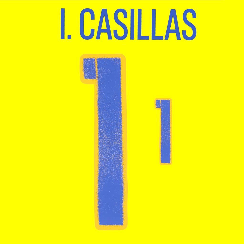 2016-18 Spain GK I. Casillas #1 Blue Name Set