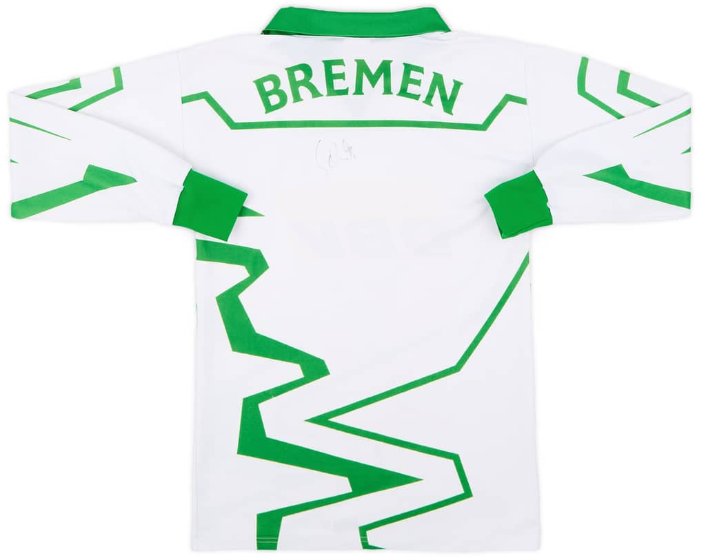 1993-94 Werder Bremen Signed Home L/S Shirt - 6/10 - (XS)