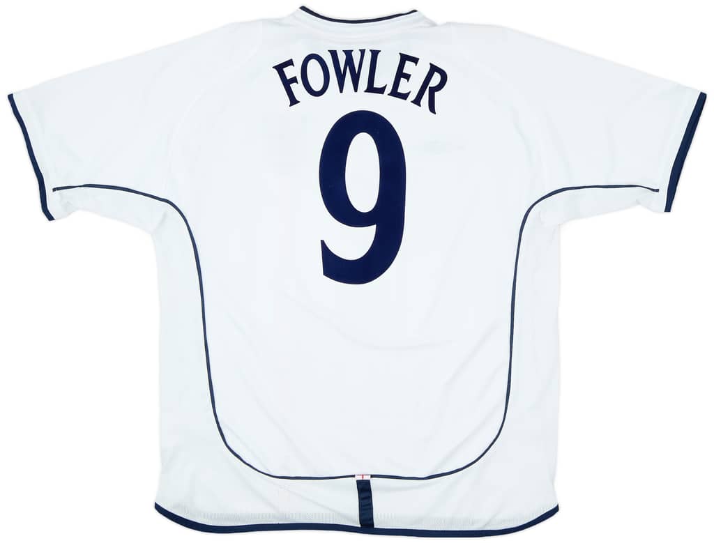 2001-03 England Home Shirt Fowler #9 - 9/10 - (XL)