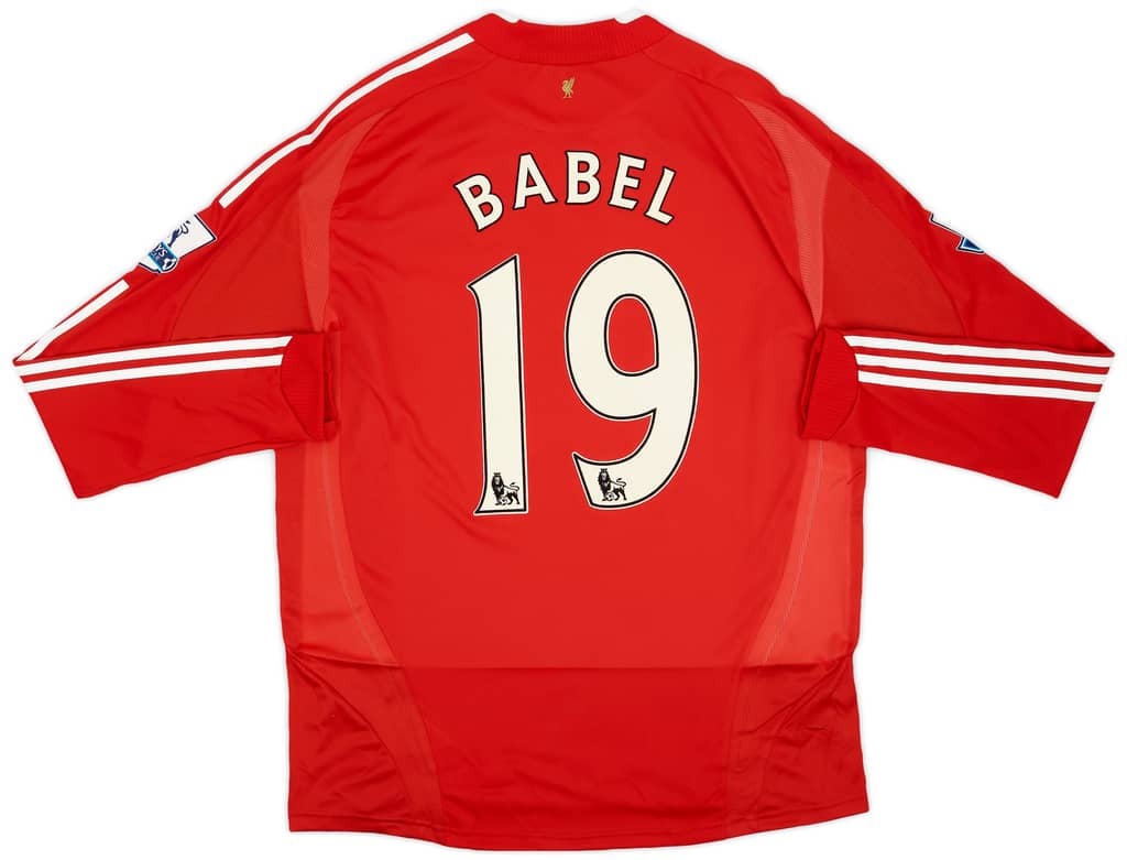 2008-09 Liverpool Match Issue Home L/S Shirt Babel #19