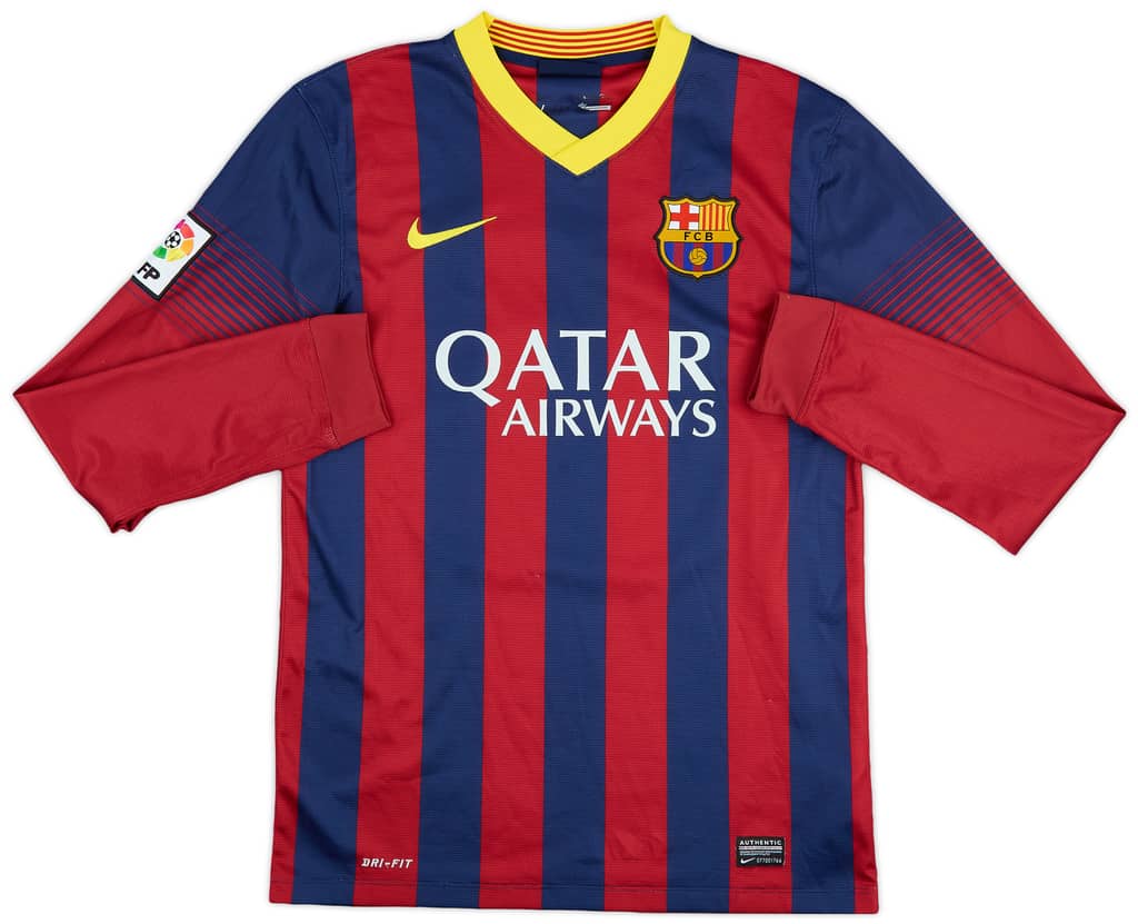 2013-14 Barcelona Home L/S Shirt Messi #10 - 8/10 - (S)