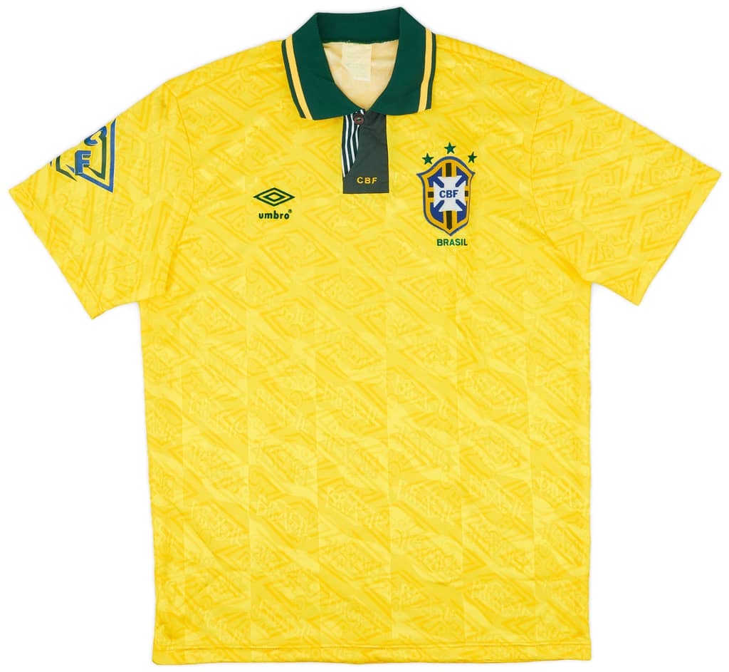 1991-93 Brazil Home Shirt - 8/10 - (L)