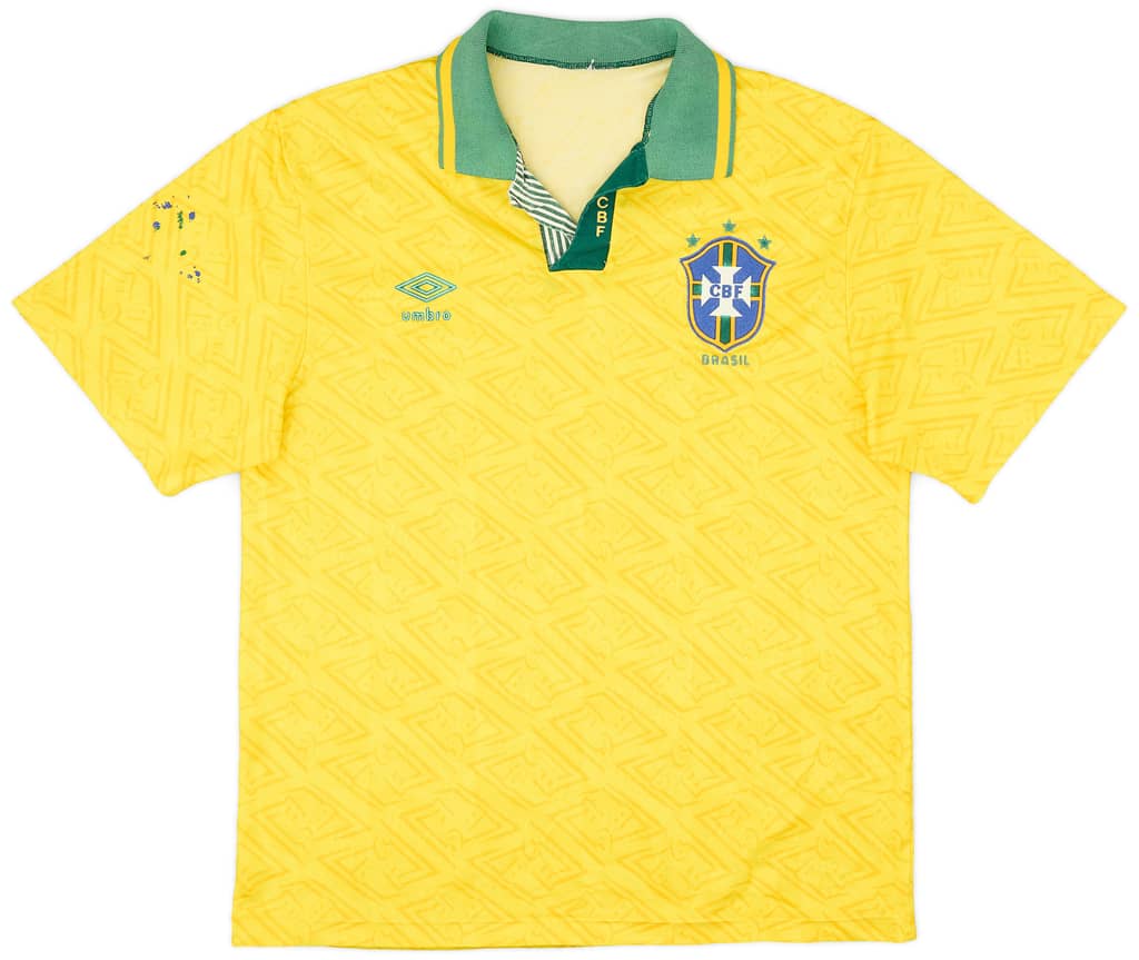 1991-93 Brazil Home Shirt - 6/10 - (L)