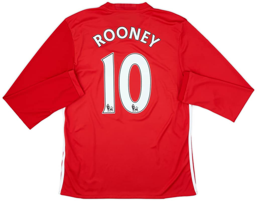 2016-17 Manchester United Home L/S Shirt Rooney #10 - 10/10 - (M)