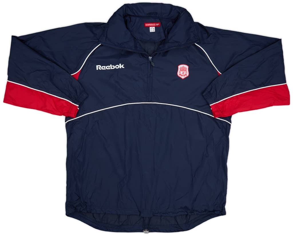 2000-01 Liverpool Reebok 1/4 Zip Hooded Rain Jacket - 8/10 - (L)