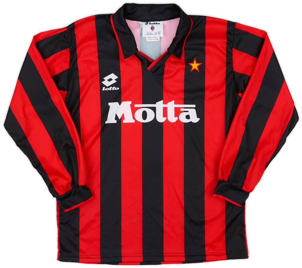 1993-94 AC Milan Home L/S Shirt - 9/10 - (S)