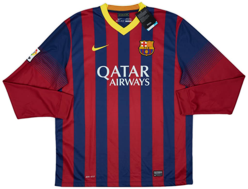 2013-14 Barcelona Home L/S Shirt Messi #10 (XL)