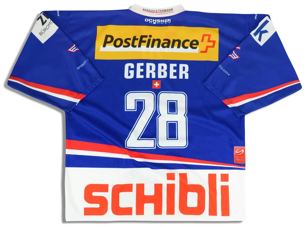 2013-14 Kloten Flyers Gerber #28 Ochsner Jersey (Home) XL