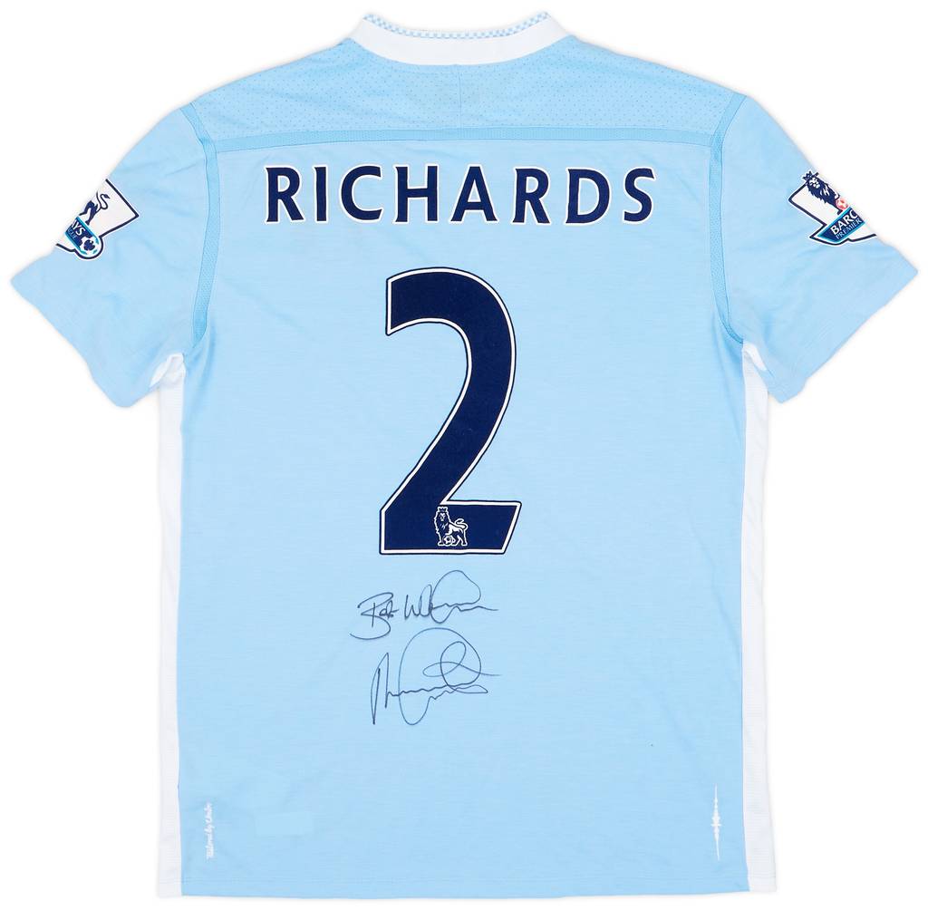 2011-12 Manchester City Match Issue Signed Home Shirt Richards #2