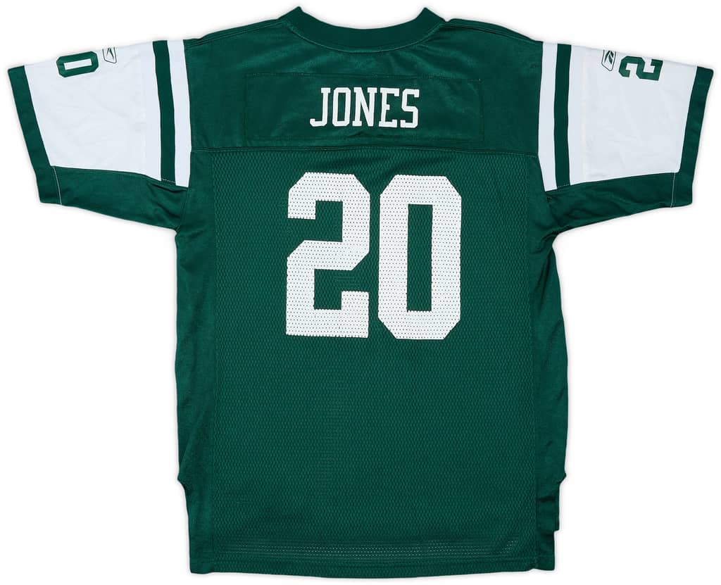 2008-09 New York Jets Jones #20 Reebok On Field Home Jersey - 7/10 - (XL.Boys)
