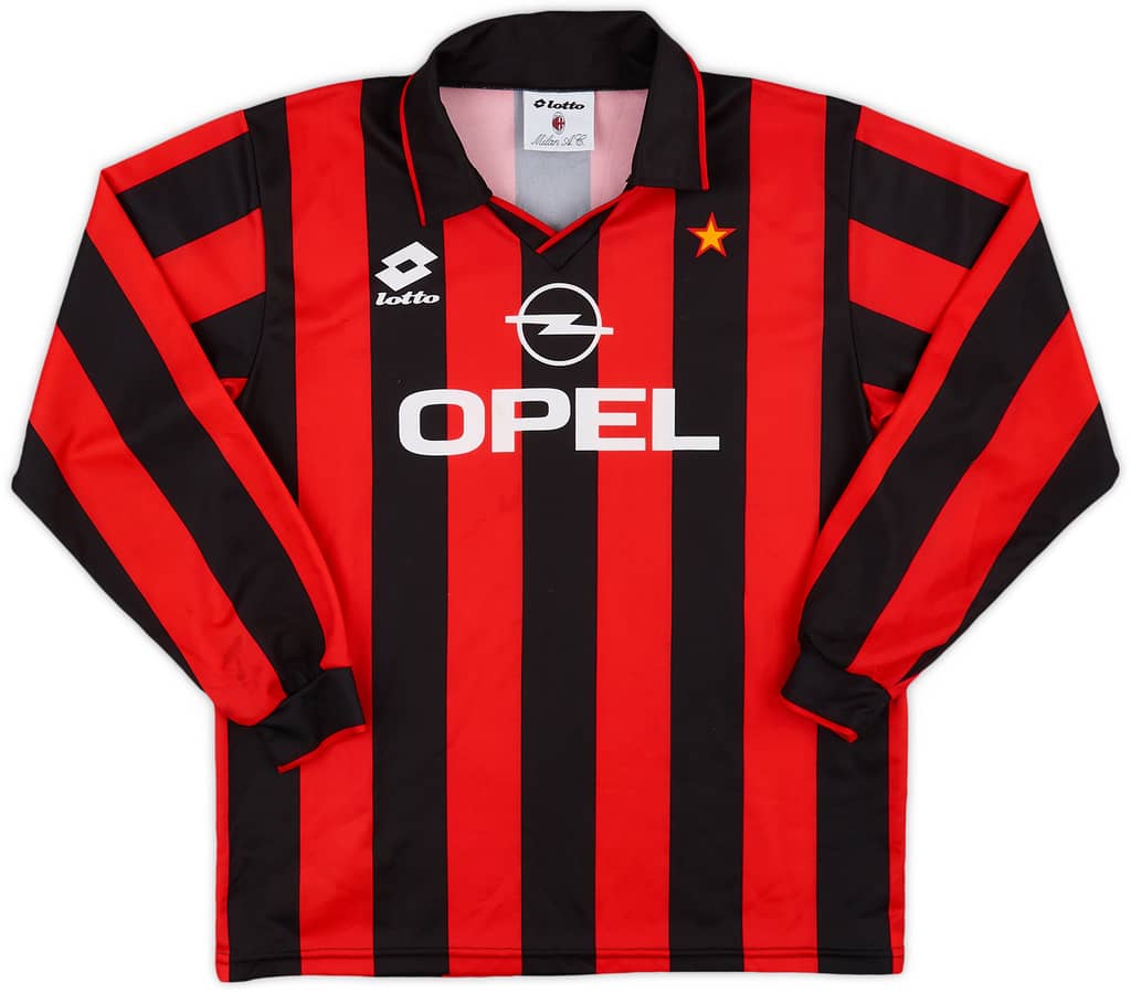 1994-95 AC Milan Home L/S Shirt - 8/10 - (XL.Boys)