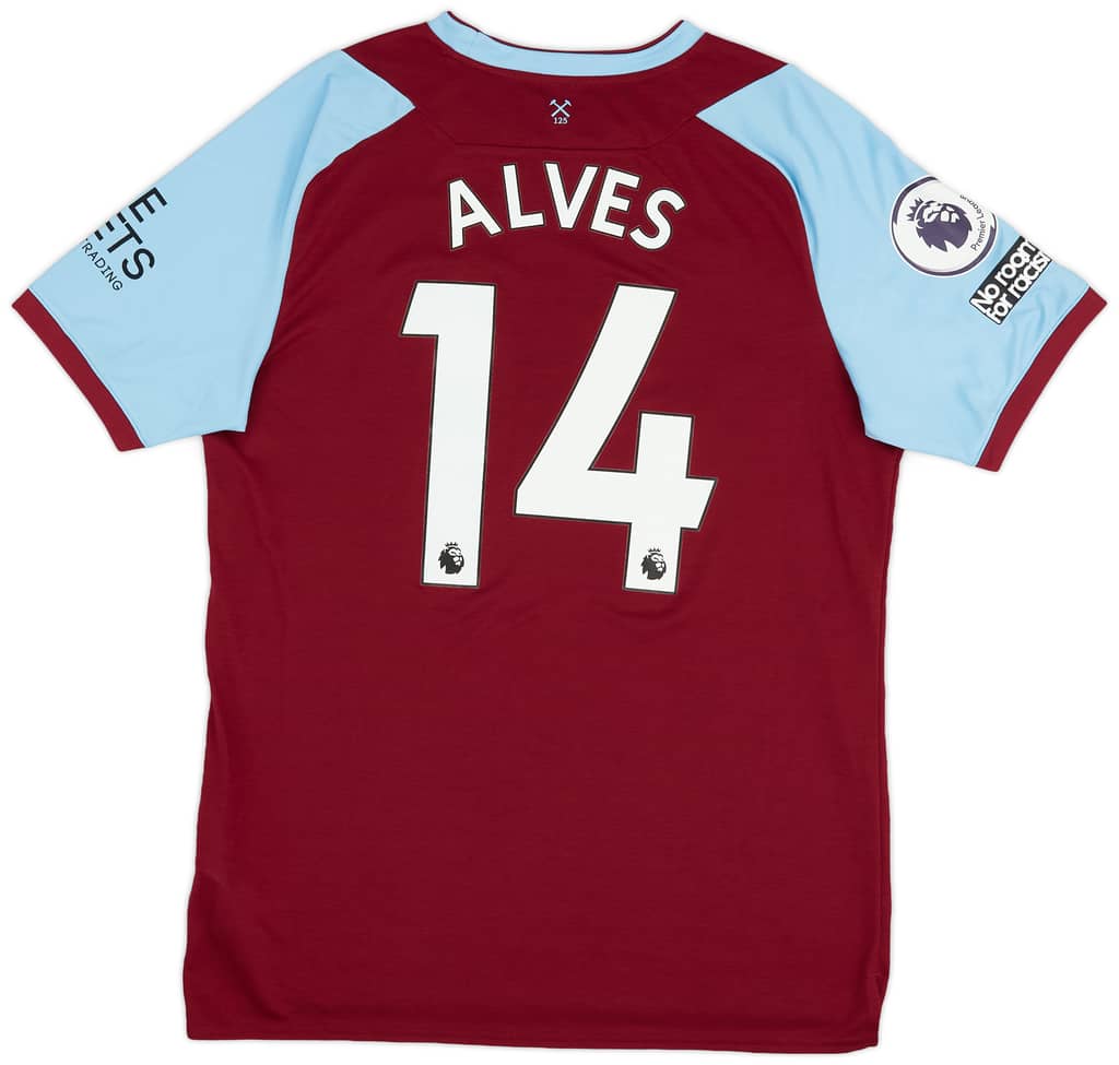 2020-21 West Ham Match Issue Home Shirt Alves #14