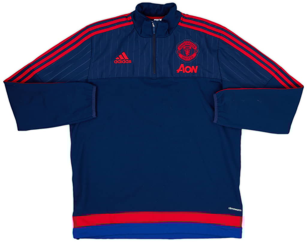 2015-16 Manchester United adidas 1/4 Zip Drill Top - 8/10 - (XL)