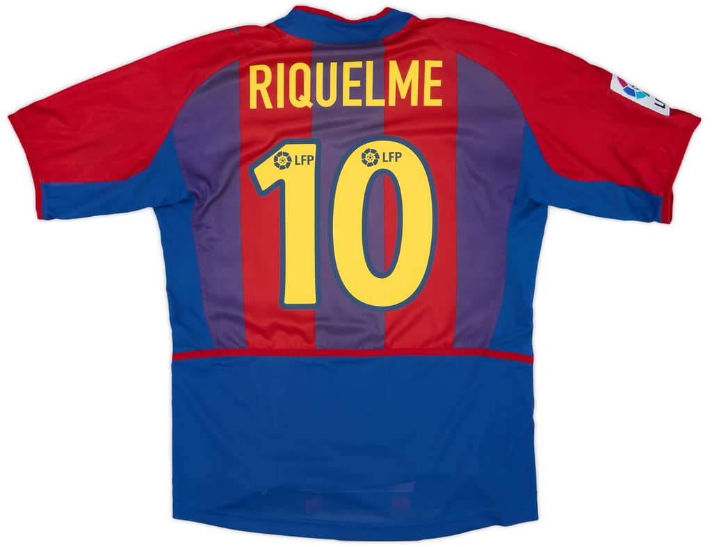 2002-03 Barcelona Player Issue Home Shirt Riquelme #10 - 7/10 - (M)