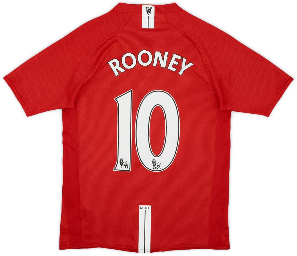 2007-09 Manchester United Home Shirt Rooney #10 - 5/10 - (XL.Boys)