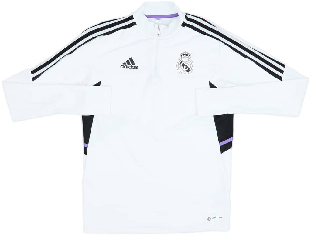 2022-23 Real Madrid adidas 1/4 Zip Drill Top - 8/10 - (S)
