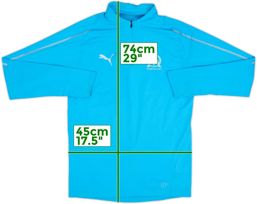 2017-18 Olympique Marseille Puma 1/4 Zip Drill Top - 7/10 - (S)