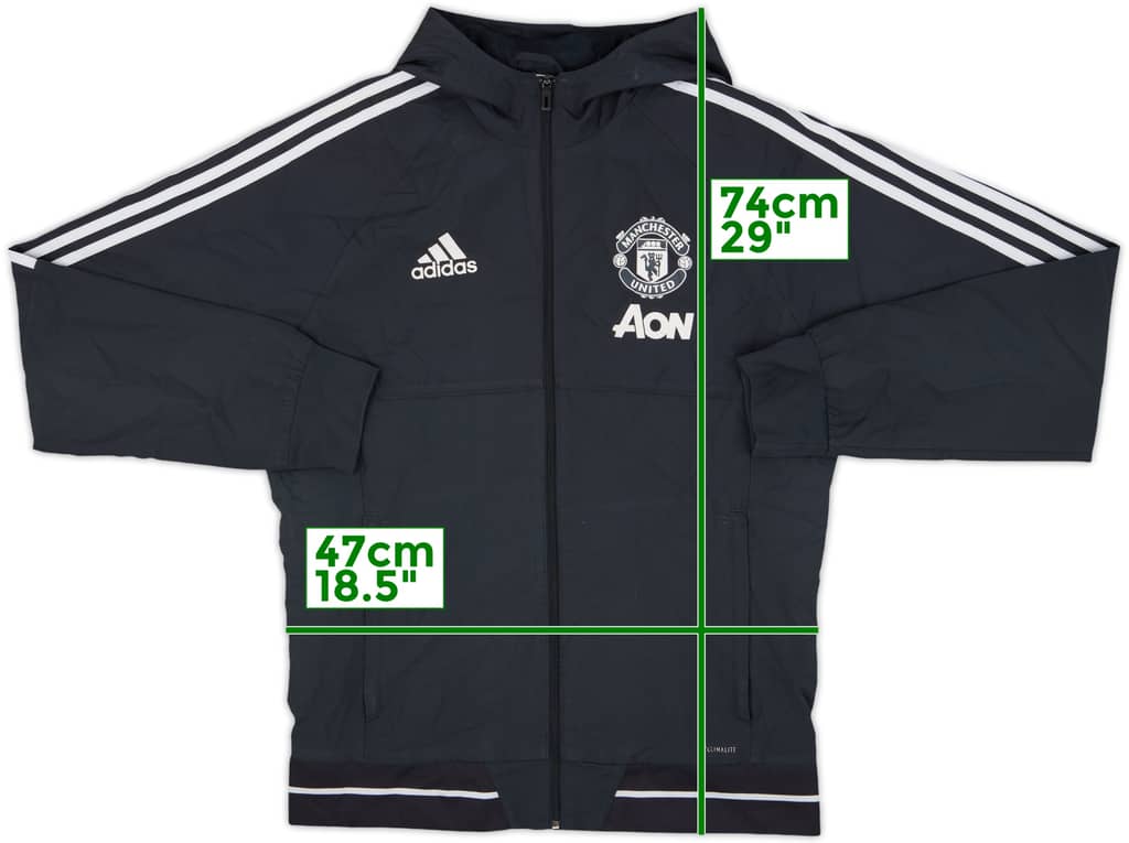 2017-18 Manchester United adidas Hooded Track Jacket - 7/10 - (M)