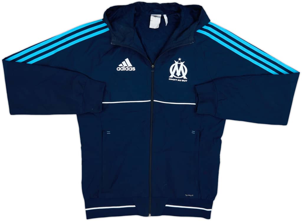 2017-18 Olympique Marseille adidas Hooded Track Jacket - 8/10 - (S)