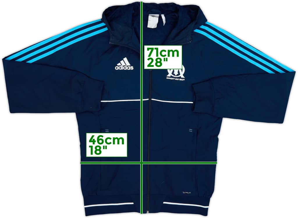 2017-18 Olympique Marseille adidas Hooded Track Jacket - 8/10 - (S)