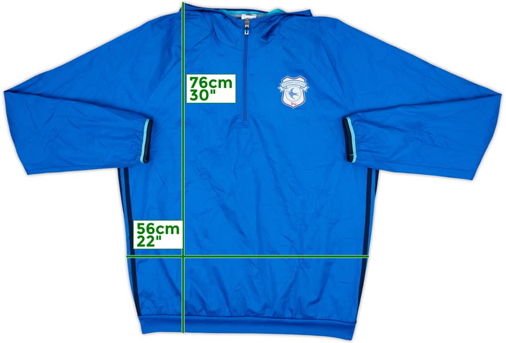 2016-17 Cardiff City adidas Hooded Rain Jacket - 10/10 - (L)