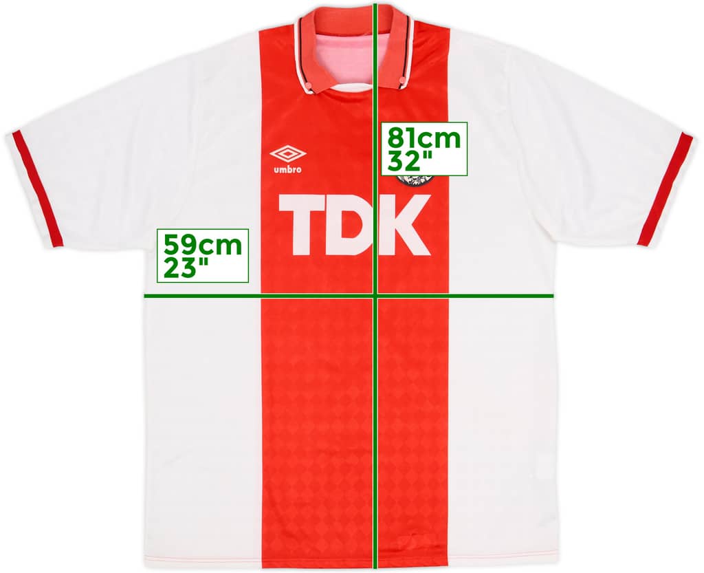 1989-91 Ajax Home Shirt - 8/10 - (L)