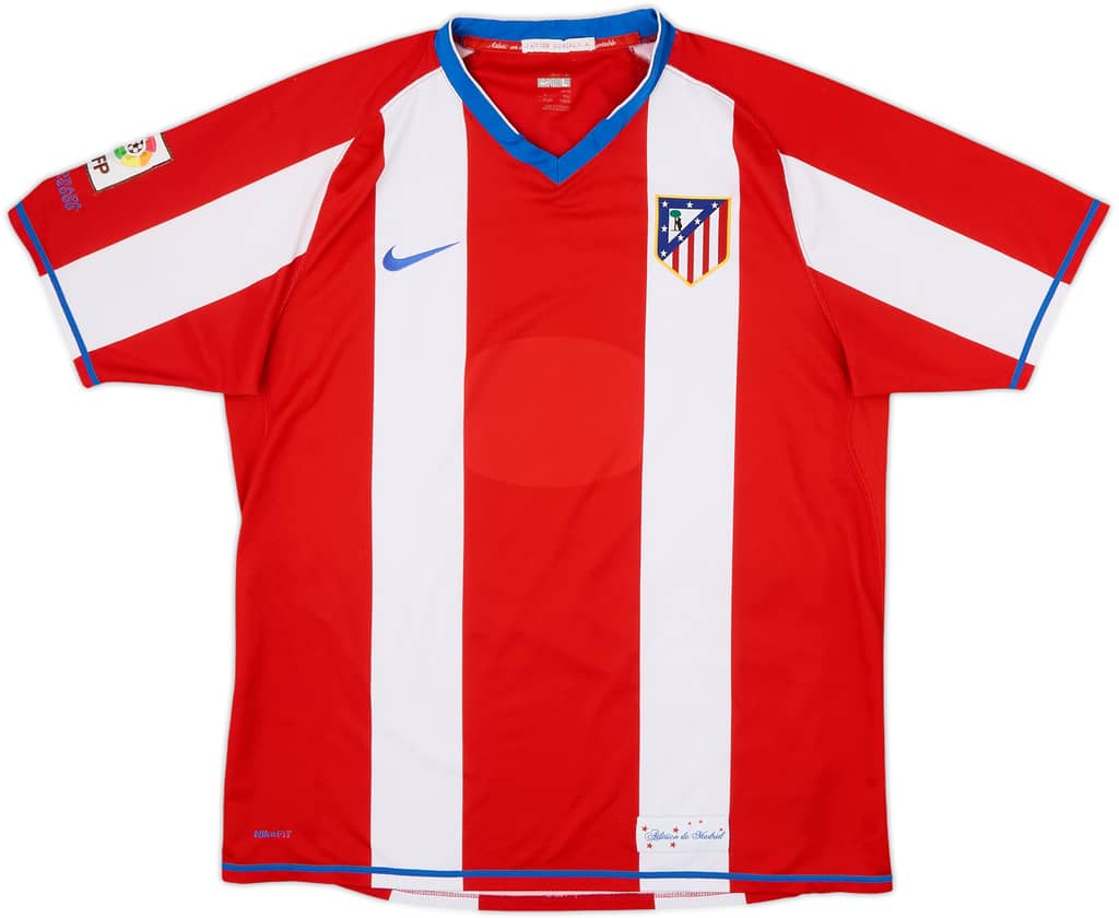 2007-08 Atletico Madrid Home Shirt - 4/10 - (L)
