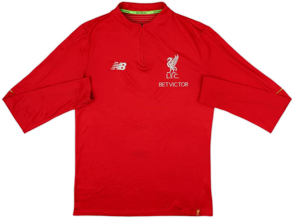 2017-18 Liverpool New Balance 1/4 Zip Training Top - 8/10 - (S)