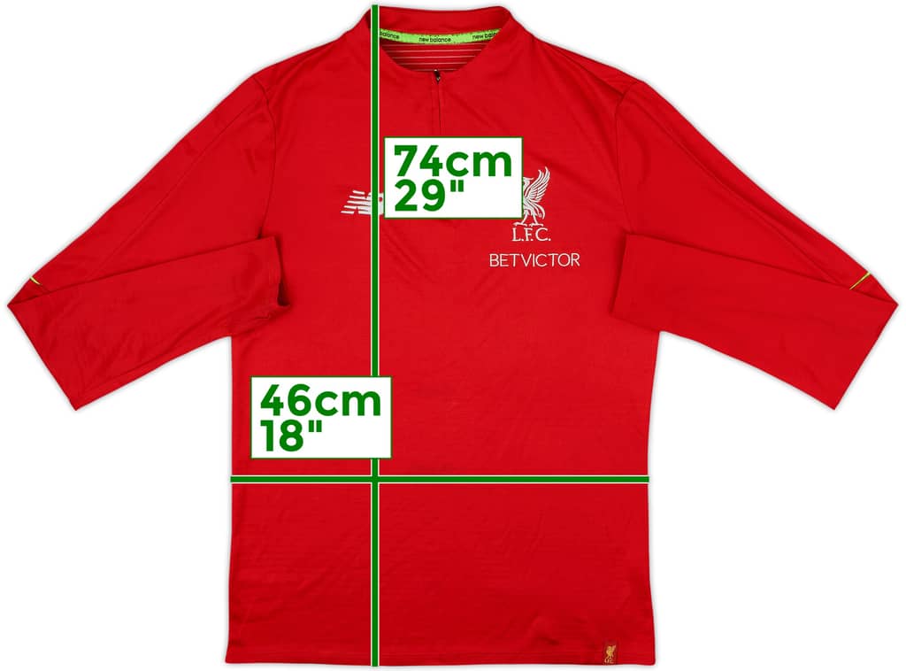 2017-18 Liverpool New Balance 1/4 Zip Training Top - 8/10 - (S)