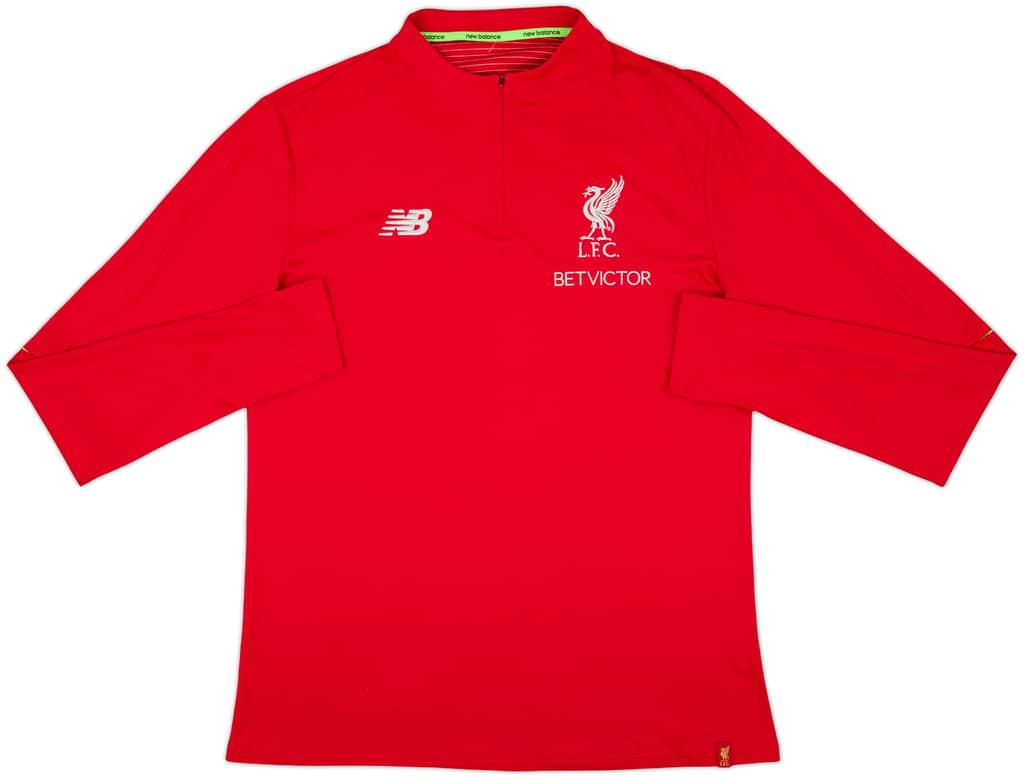 2018-19 Liverpool New Balance 1/4 Zip Drill Top - 8/10 - (L)