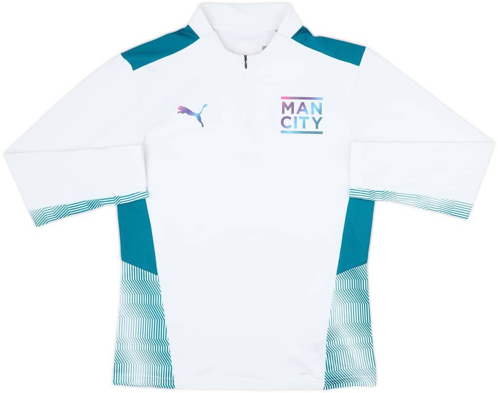 2021-22 Manchester City Umbro 1/4 Zip Drill Top - 8/10 - (M)
