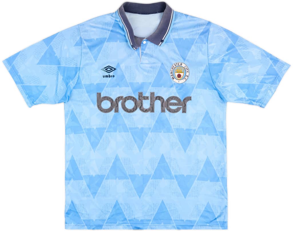 1991-93 Manchester City Home Shirt - 5/10 - (L)