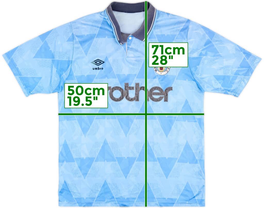 1991-93 Manchester City Home Shirt - 5/10 - (L)