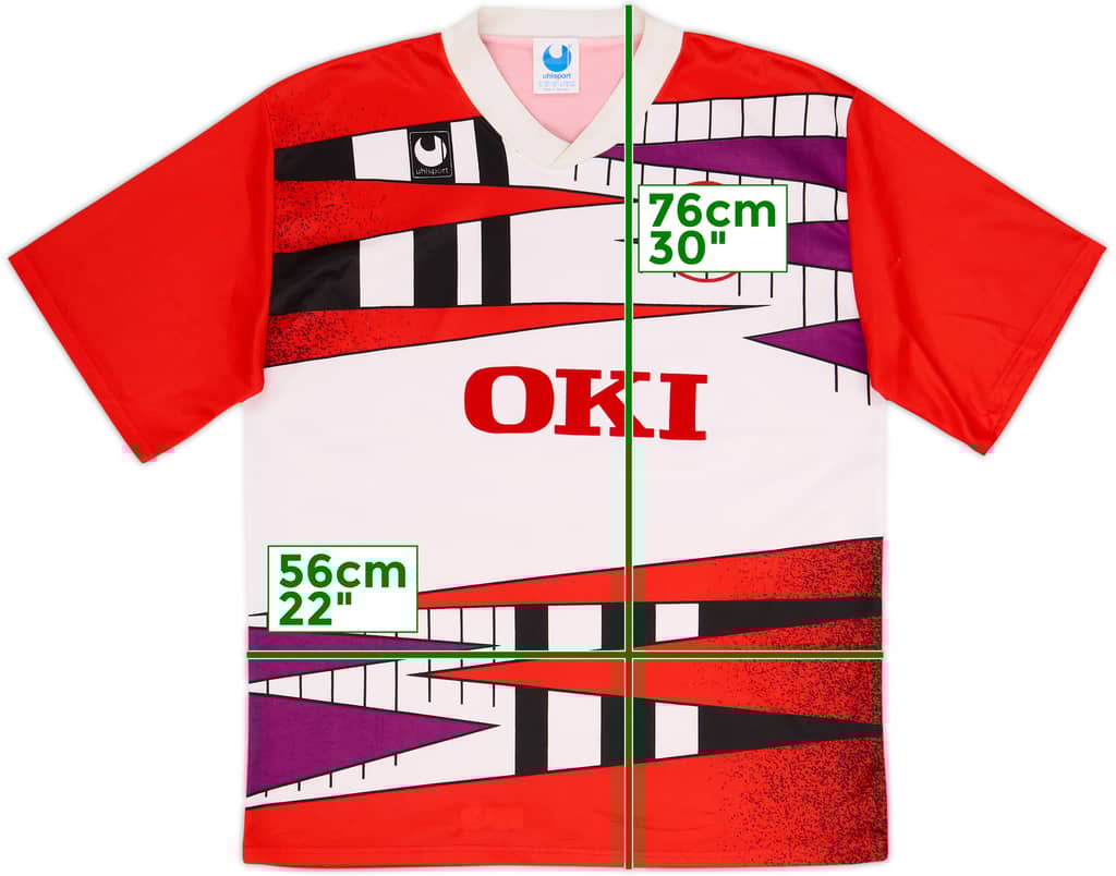 1991-92 Uhlsport Template Shirt (Kaiserslautern) - 9/10 - (XL)