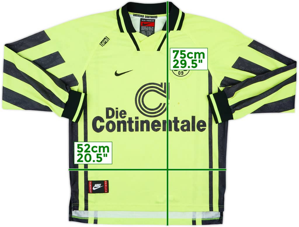 1996-97 Borussia Dortmund Home L/S Shirt - 7/10 - (M)
