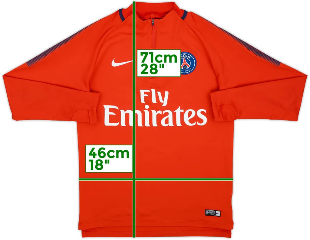 2017-18 Paris Saint-Germain Nike 1/4 Zip Drill Top - 7/10 - (S)