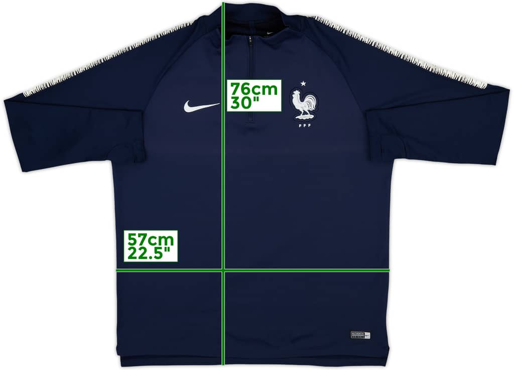 2018-19 France Nike 1/4 Zip Drill Top - 9/10 - (XL)