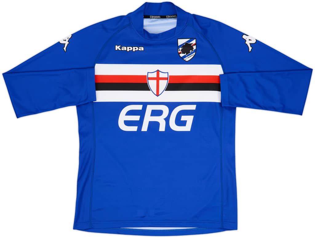 2004-05 Sampdoria Basic Home L/S Shirt - 9/10 - (XL)