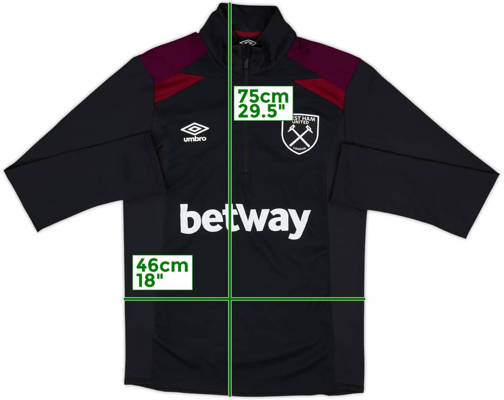 2017-18 West Ham Umbro 1/2 Zip Drill Top - 8/10 - (S)