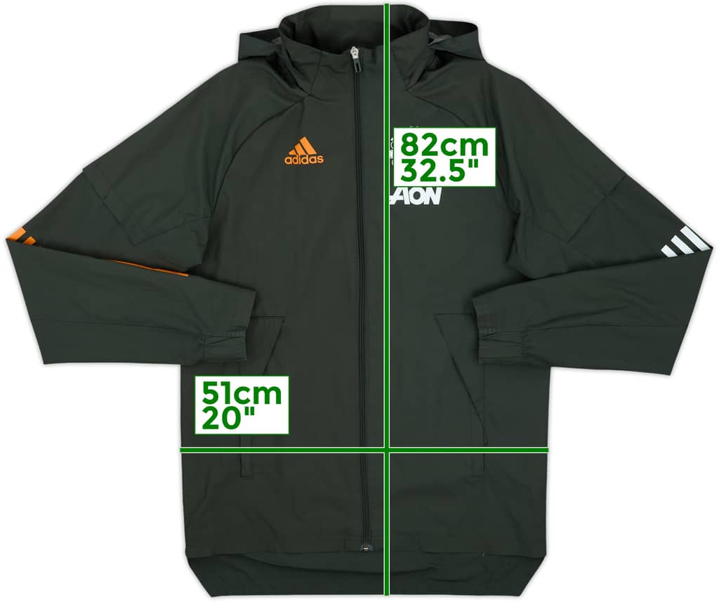2020-21 Manchester United adidas Hooded Rain Jacket - 8/10 - (XS)