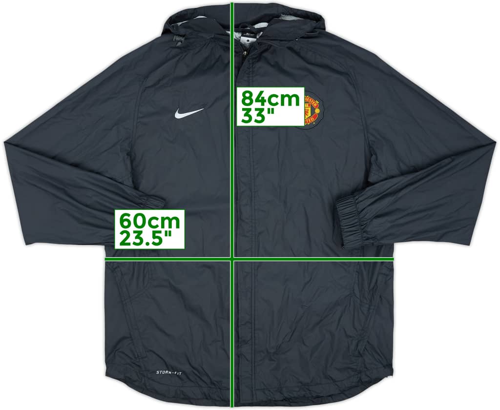2010-11 Manchester United Nike Hooded Rain Jacket - 10/10 - (L)