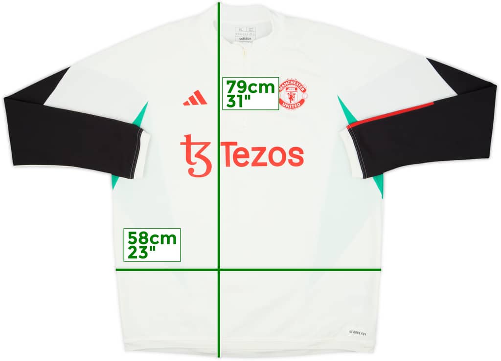 2023-24 Manchester United adidas 1/4 Zip Drill Top - 6/10 - (XL)