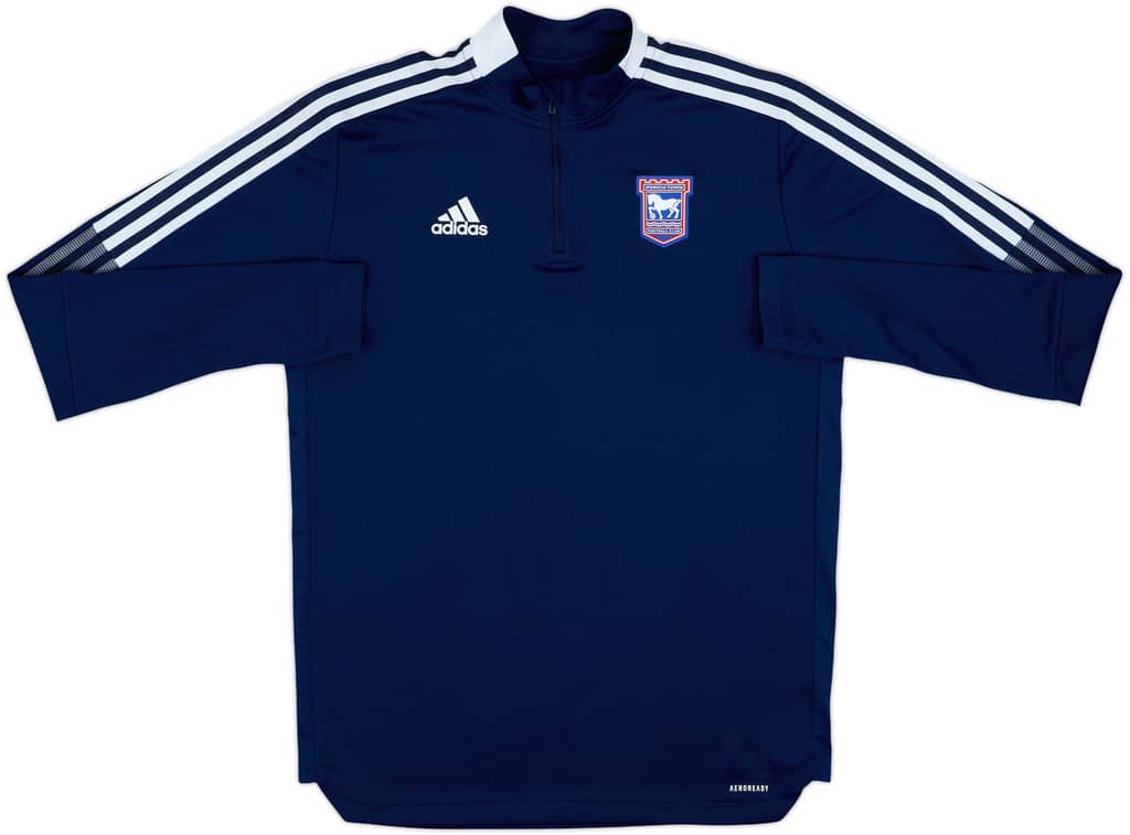 2021-22 Ipswich Town adidas 1/4 Drill Top - 8/10 - (L)