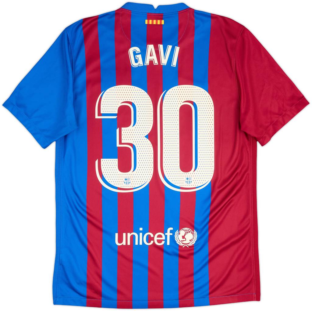 2021-22 Barcelona Home Shirt Gavi #30 - 8/10 - (M)
