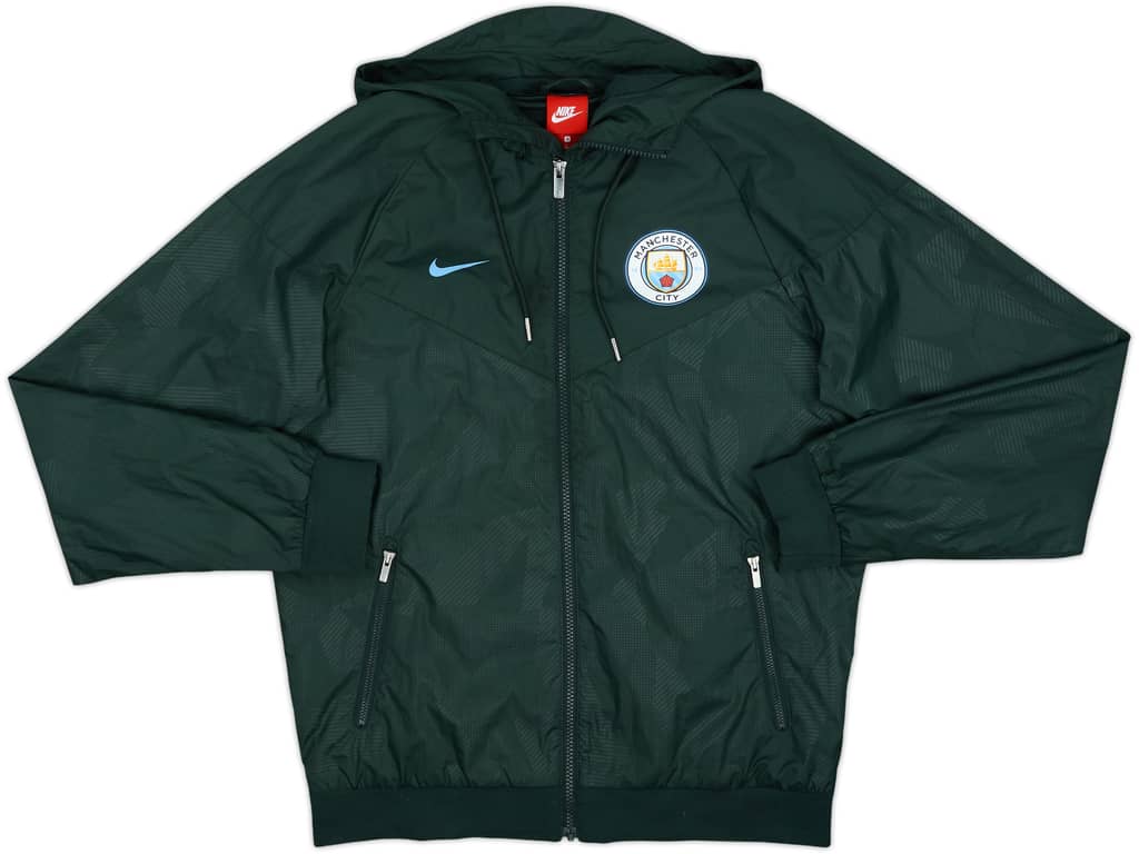2017-18 Manchester City Nike Hooded Rain Jacket - 7/10 - (S)