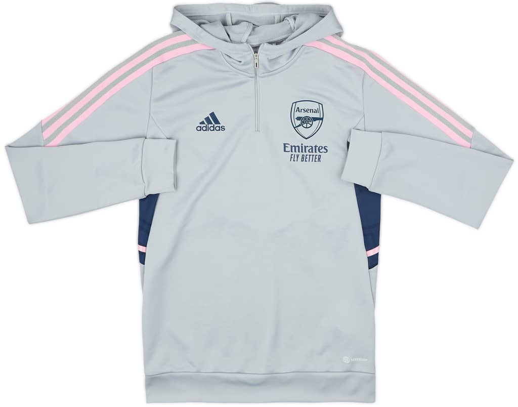 2022-23 Arsenal adidas Hooded 1/4 Zip Training Top - 8/10 - (S)